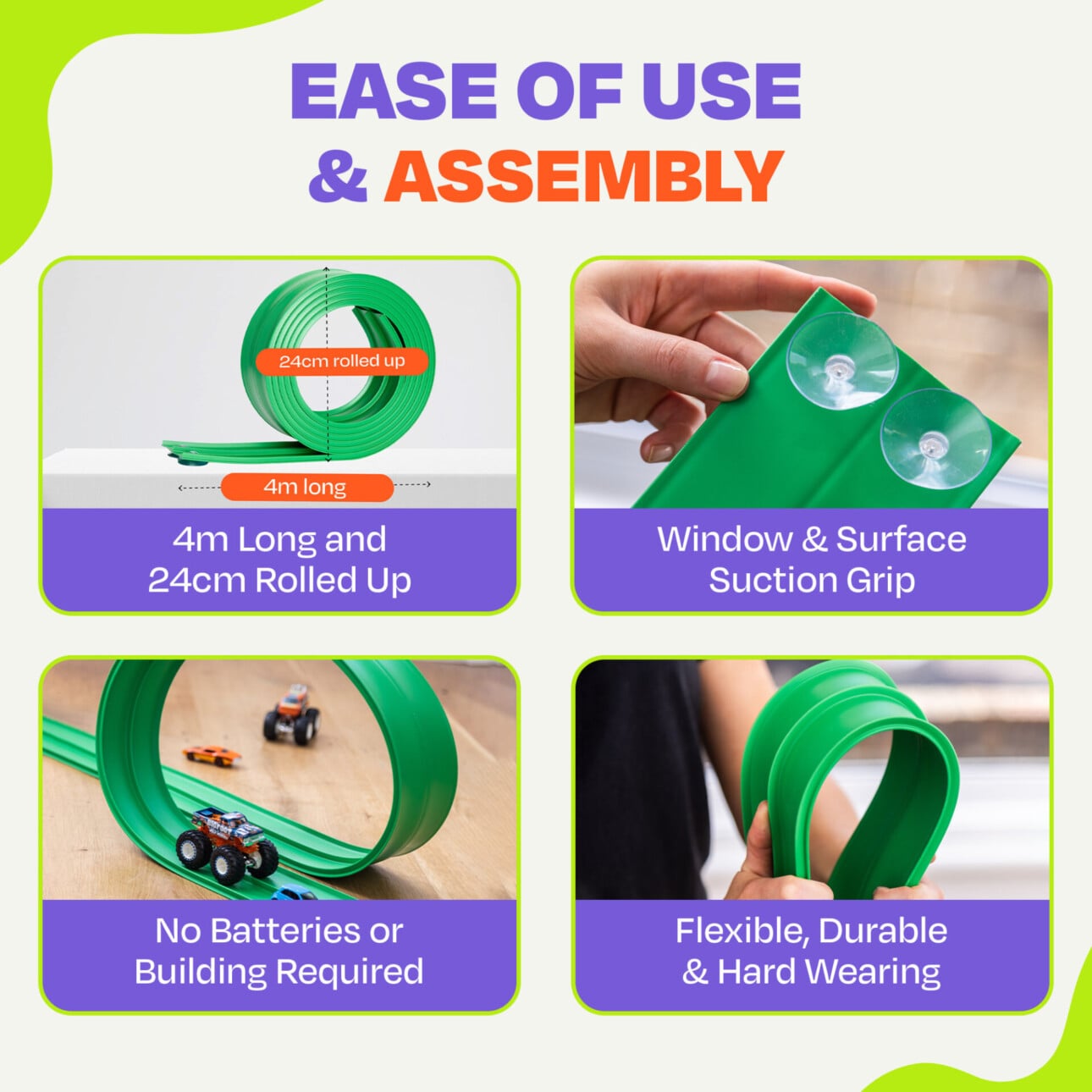 FlexiTrack by Race Masters is easy to use and simple to assemble