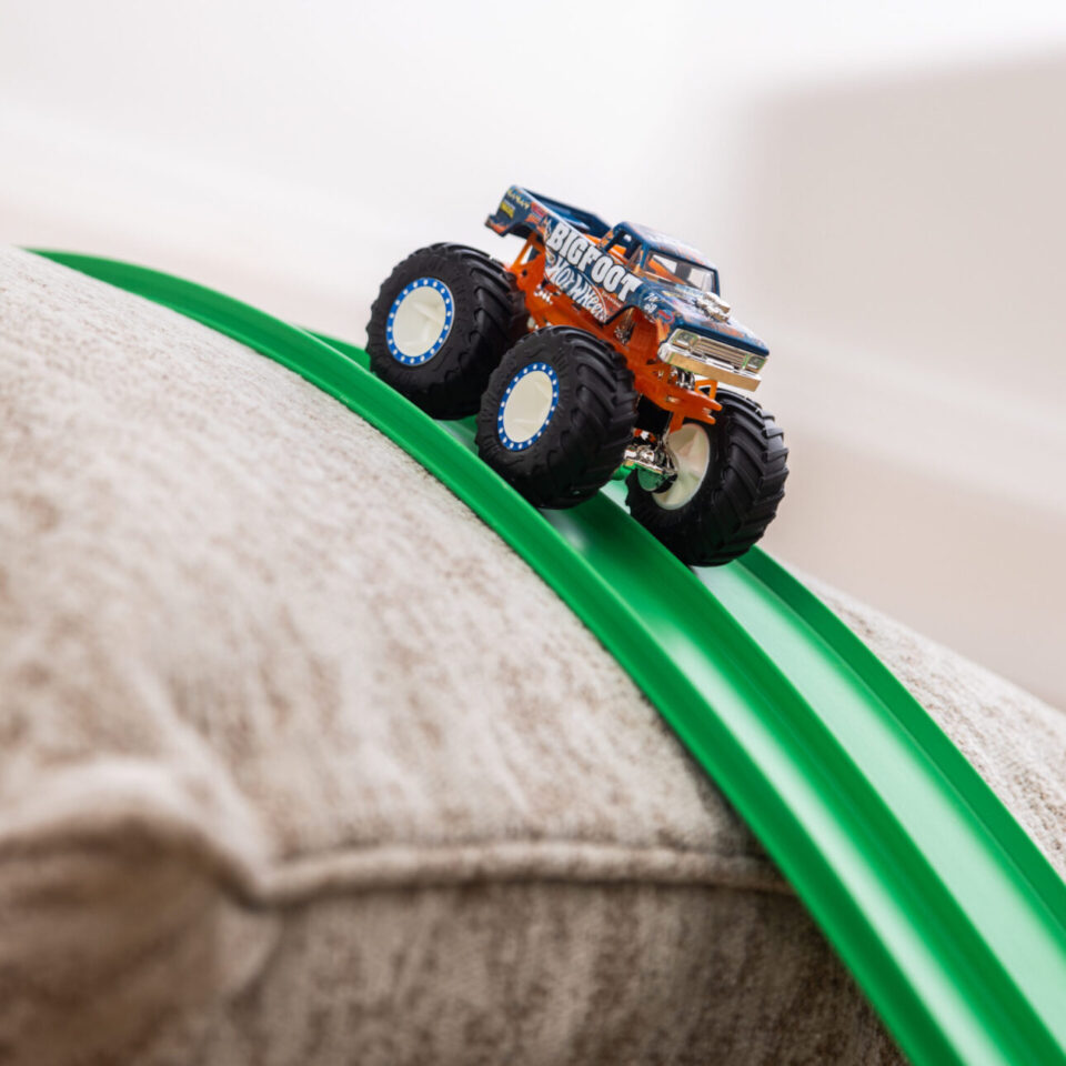 FlexiTrack monster truck rolling down track